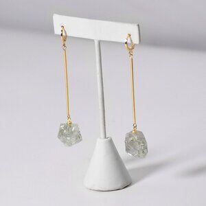 Long Praziolite Bar Earrings